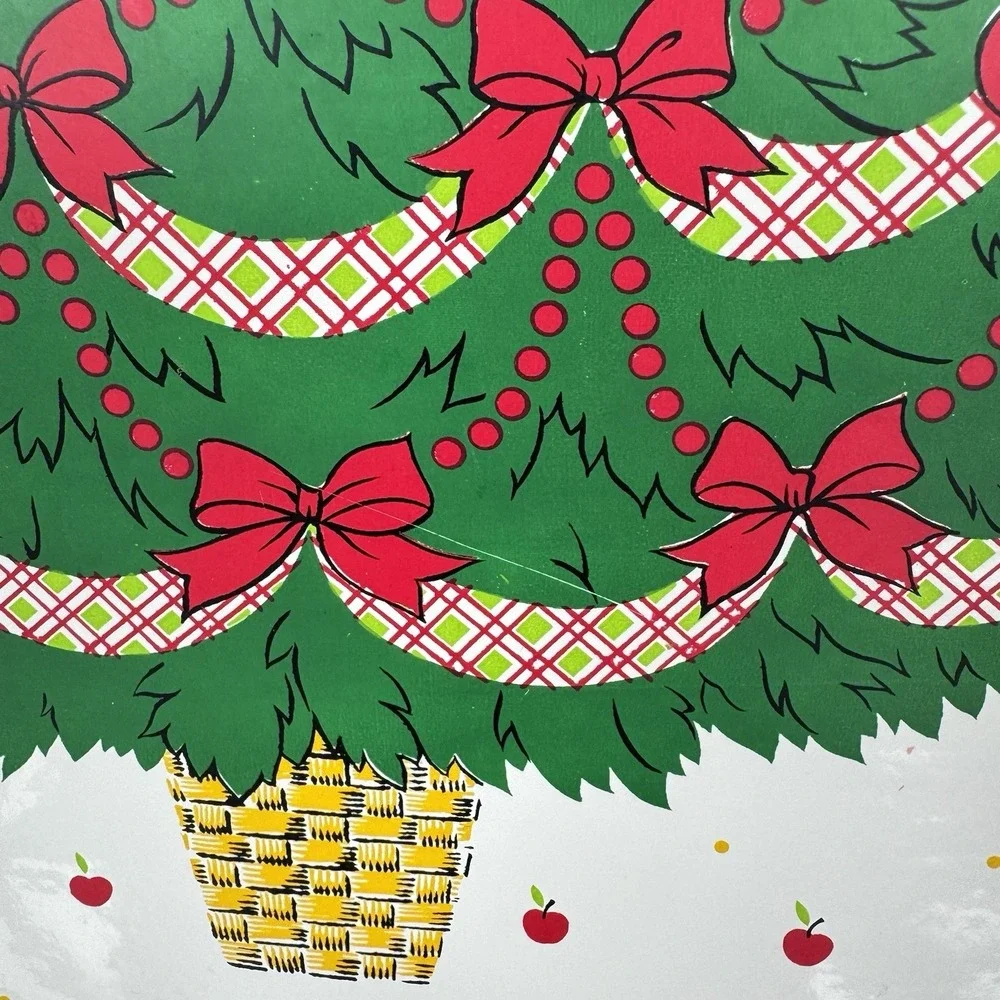 Festive Tree with Apples Christmas Vinyl Placemats Town & Country Linen Set of 2